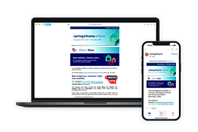 Image of laptop and mobile with a preview of the eNewsletter