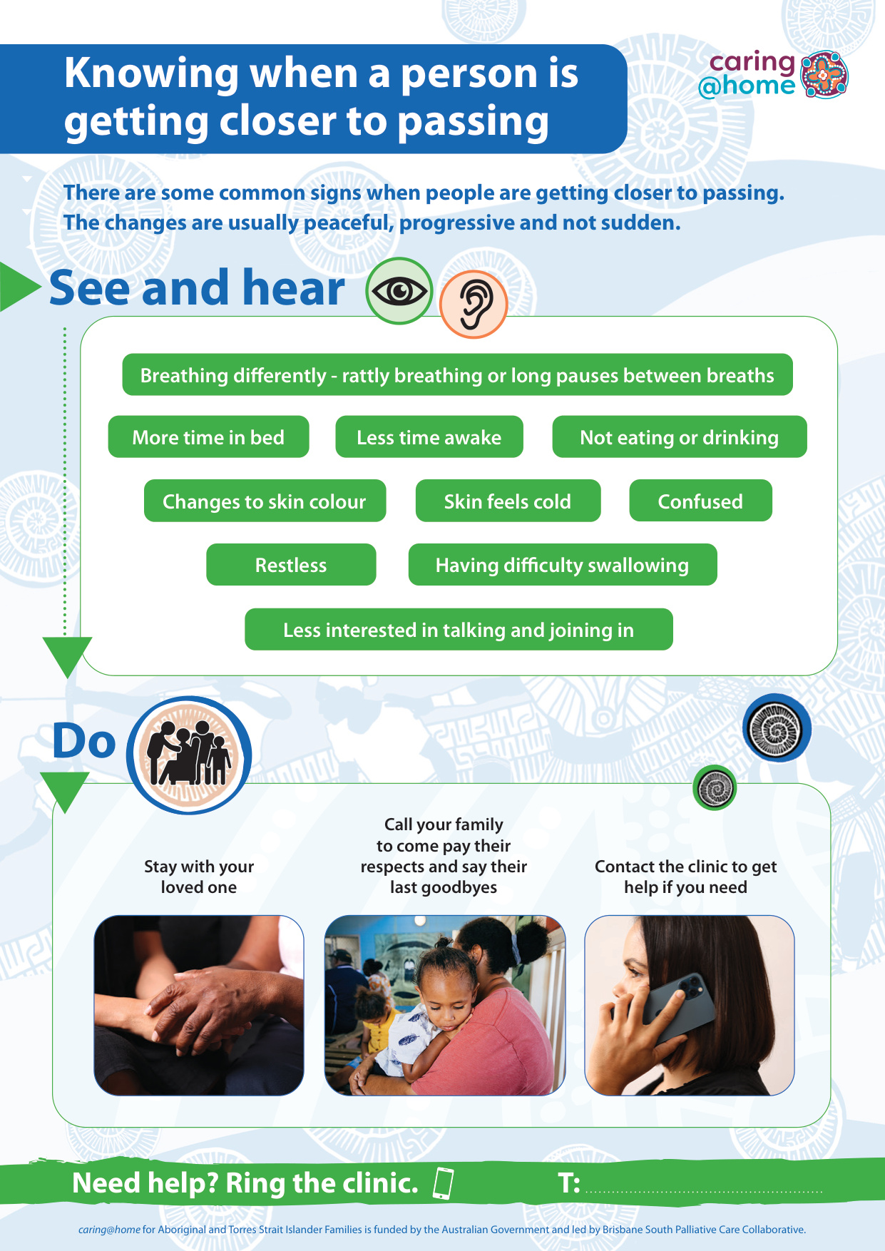 Thumbnail of Tip Sheet - Knowing when a person is getting closer to passing  (for Torres Strait Islander families)