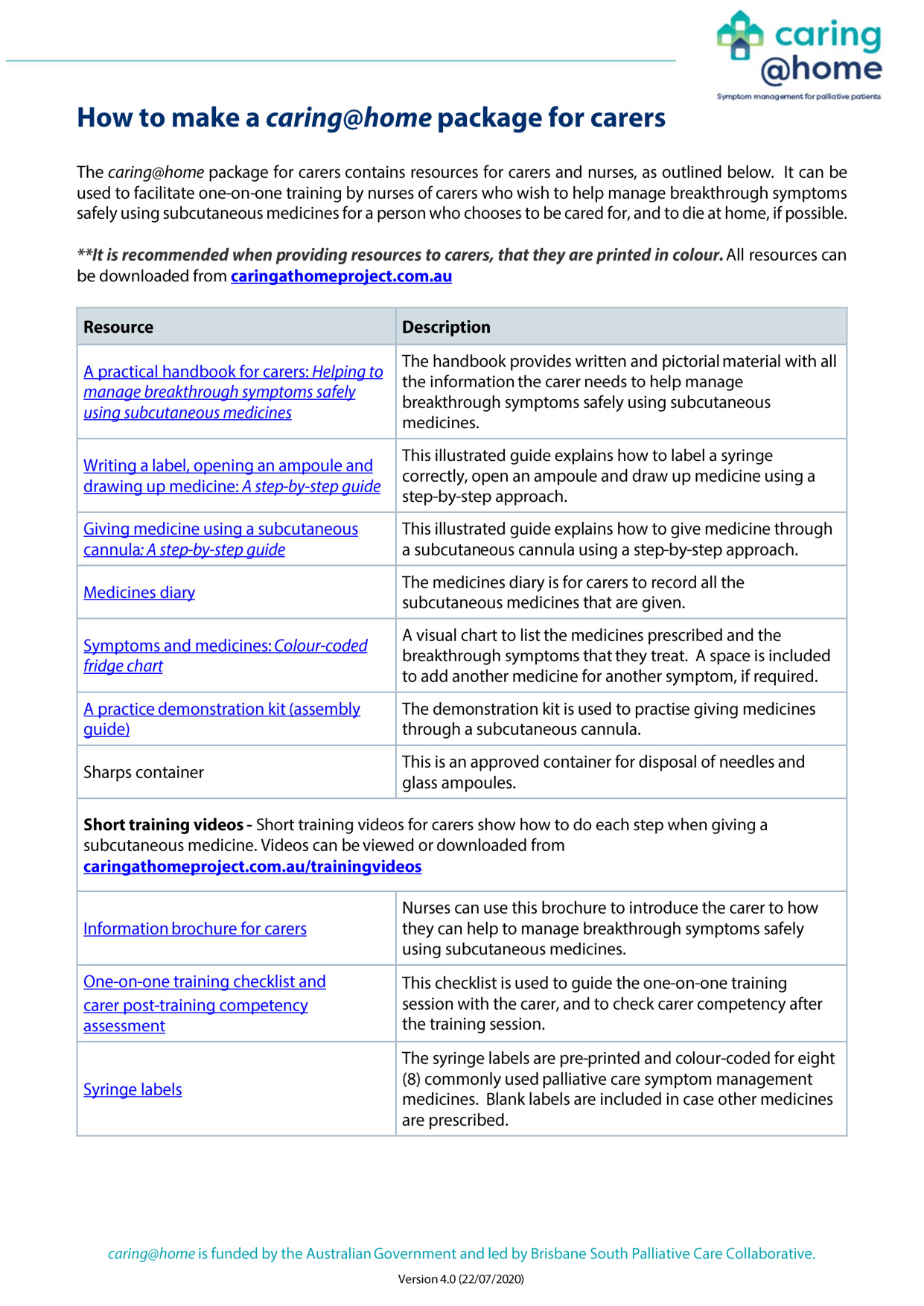 Thumbnail of How to make a caring@home package for carers