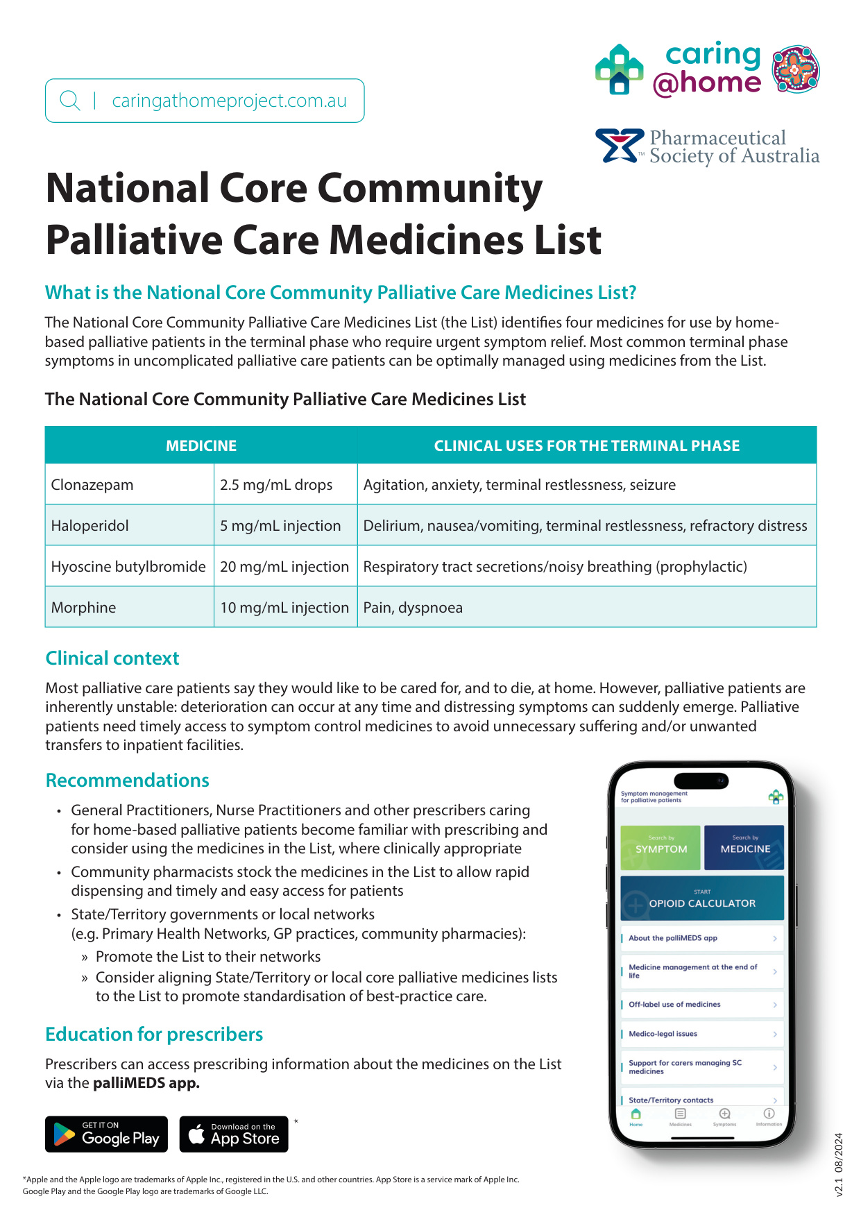 Thumbnail of National Core Community Palliative Care Medicines List